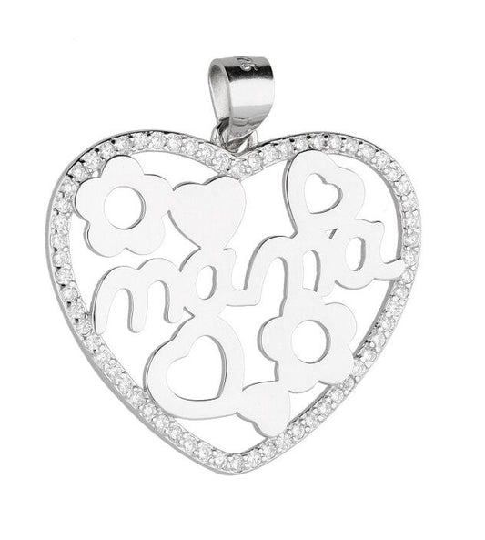 Silver Pendant Dp2843 Heart Mom