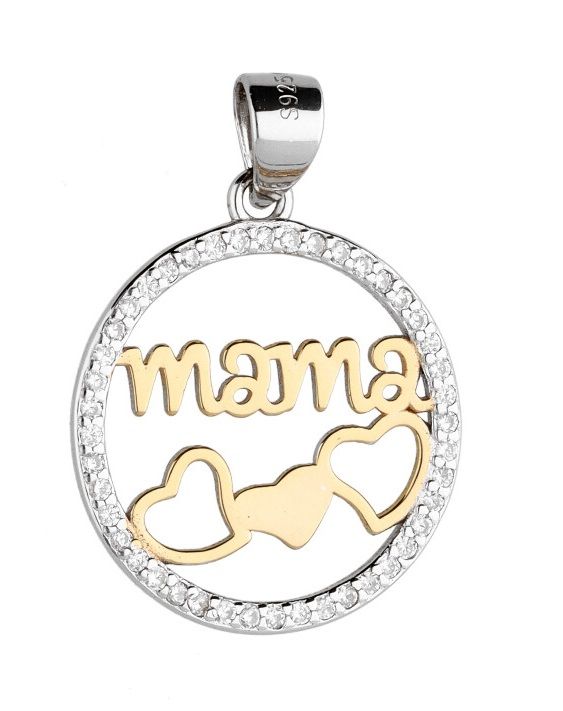 Silver Pendant Dp3100 Heart Mom