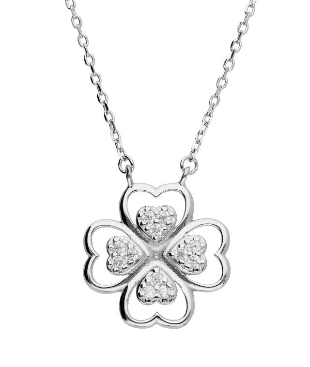 Silver Necklace Clover