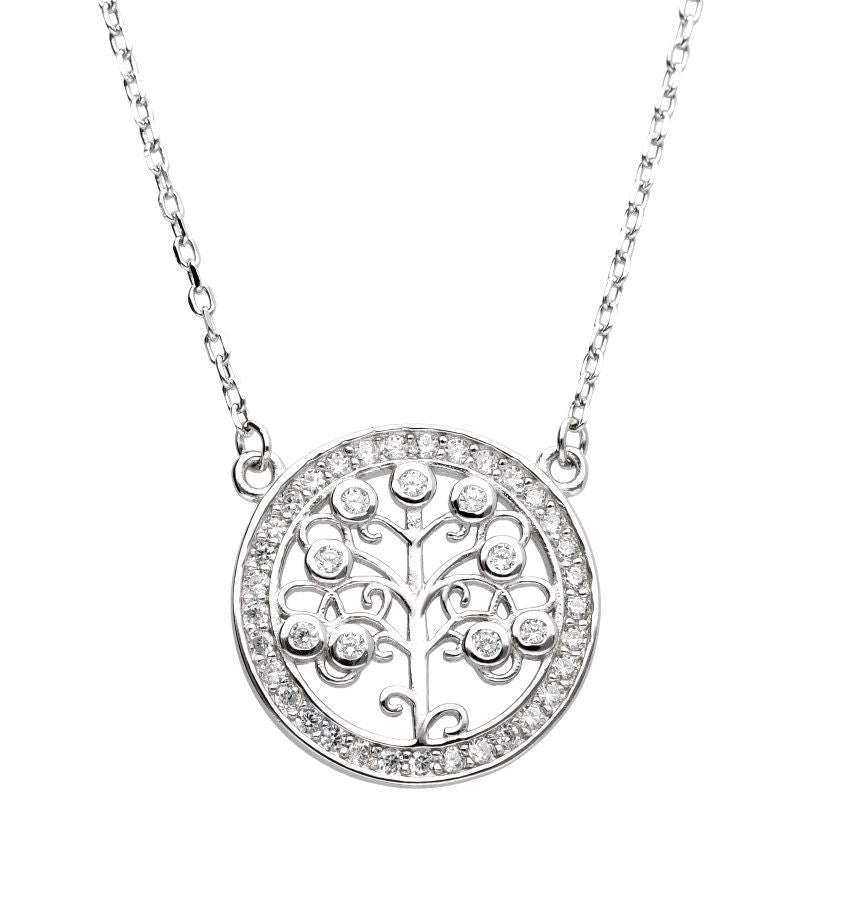 Silver Necklace Adn1367 Tree