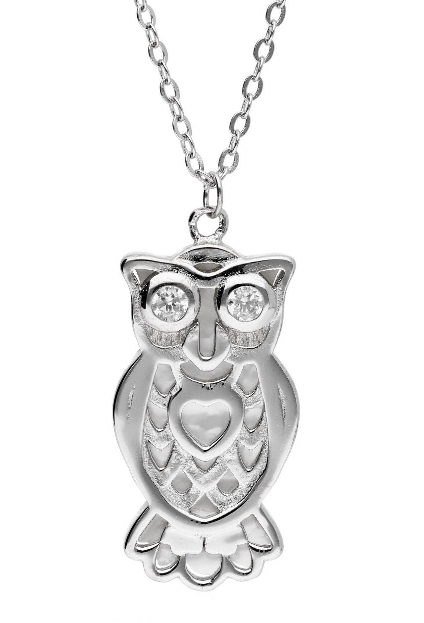 Silver Necklace Dn574 Owl