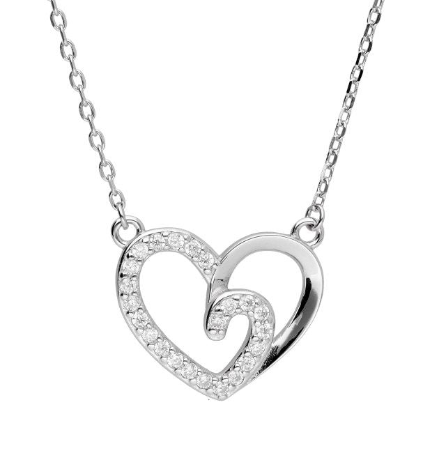 Silver Necklace Adn1349 Heart