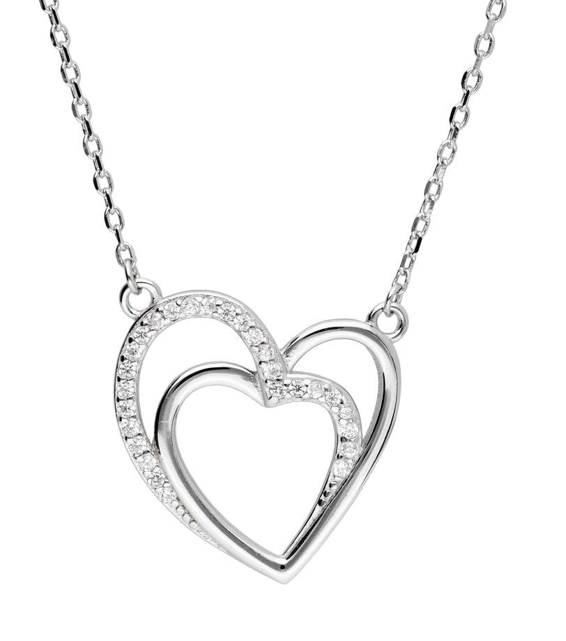 Silver Necklace Adn1328 Heart