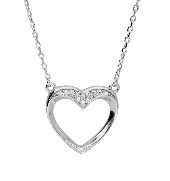 Silver Necklace Adn1348 Heart