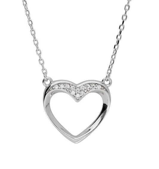 Silver Necklace Adn1348 Heart