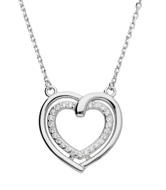 Silver Necklace Adn1342 Heart