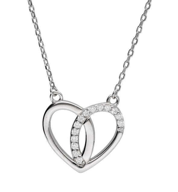 Silver Necklace Adn1325 Heart