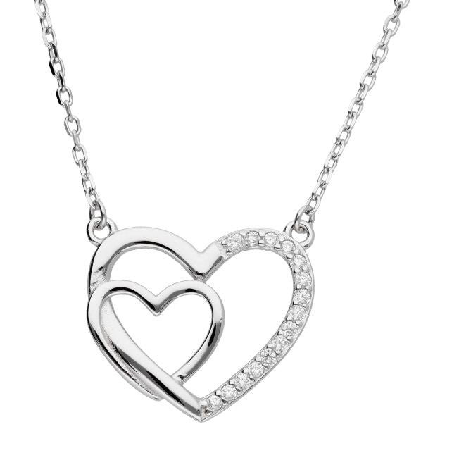 Silver Necklace Adn1327 Heart