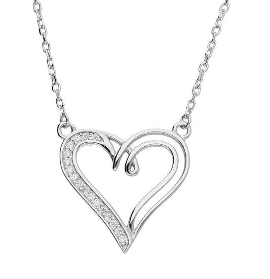 Silver Necklace Adn1352 Heart