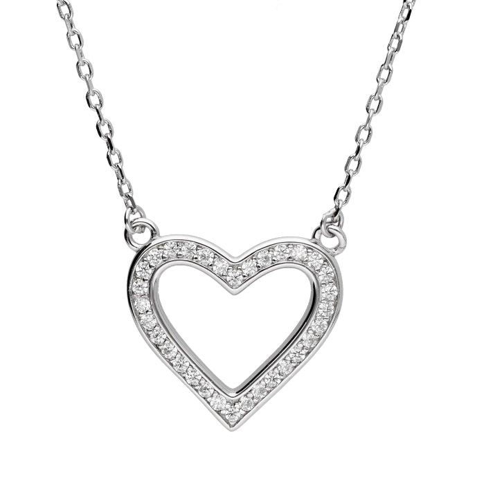 Silver Necklace Adn1361 Heart