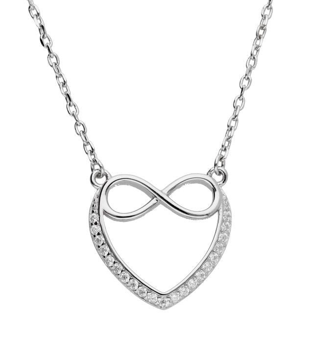 Silver Necklace Adn1331 Infinity Heart