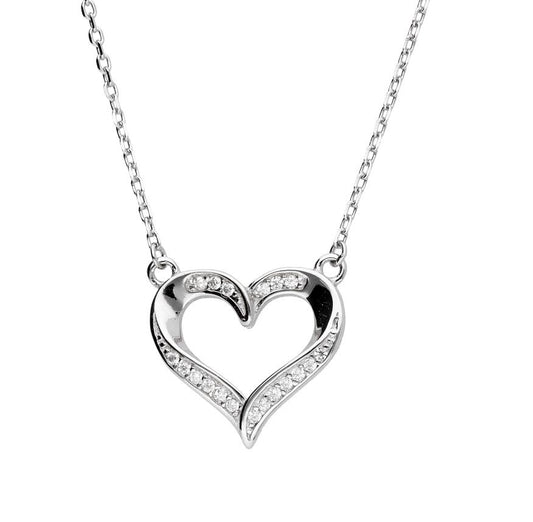 Silver Necklace Adn1358 Heart