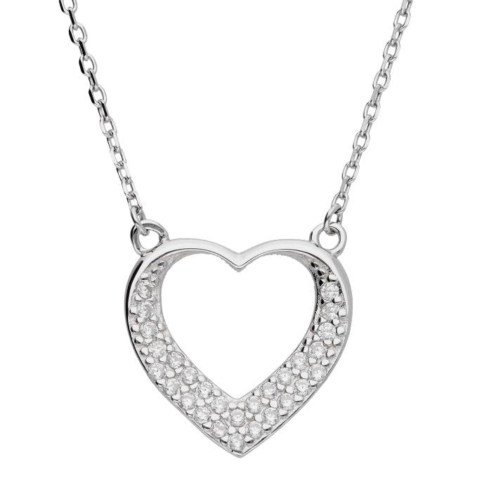 Silver Necklace Adn1351 Heart