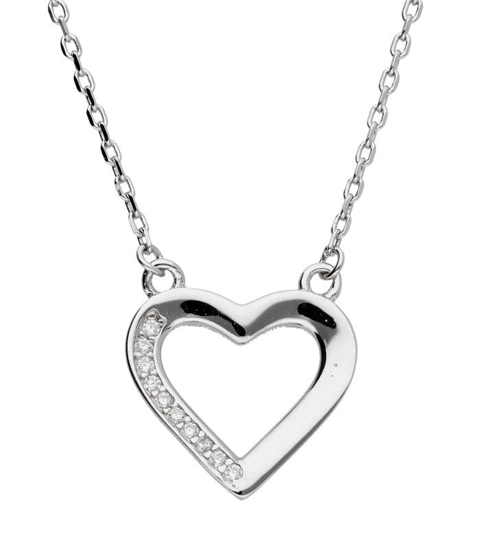 Silver Necklace Adn1340 Heart