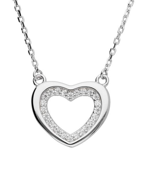 Silver Necklace Adn1368 Heart