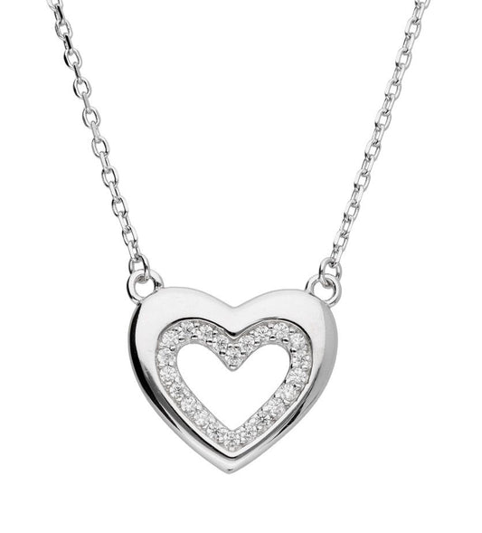 Silver Necklace Adn1360 Heart