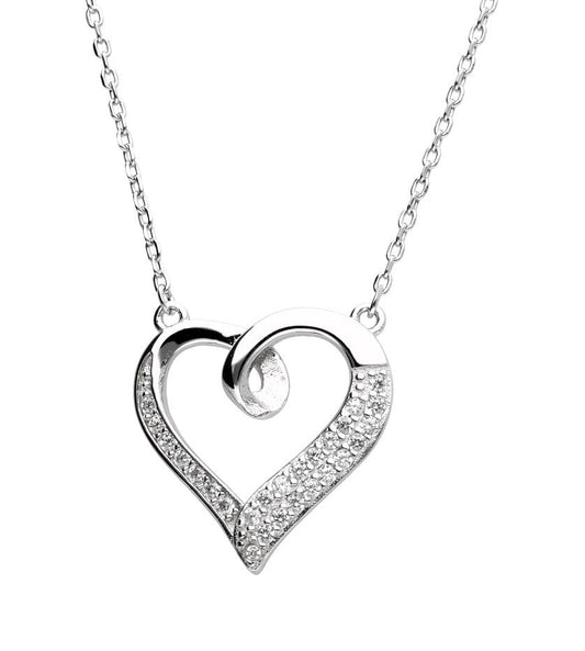 Silver Necklace Adn1359 Heart