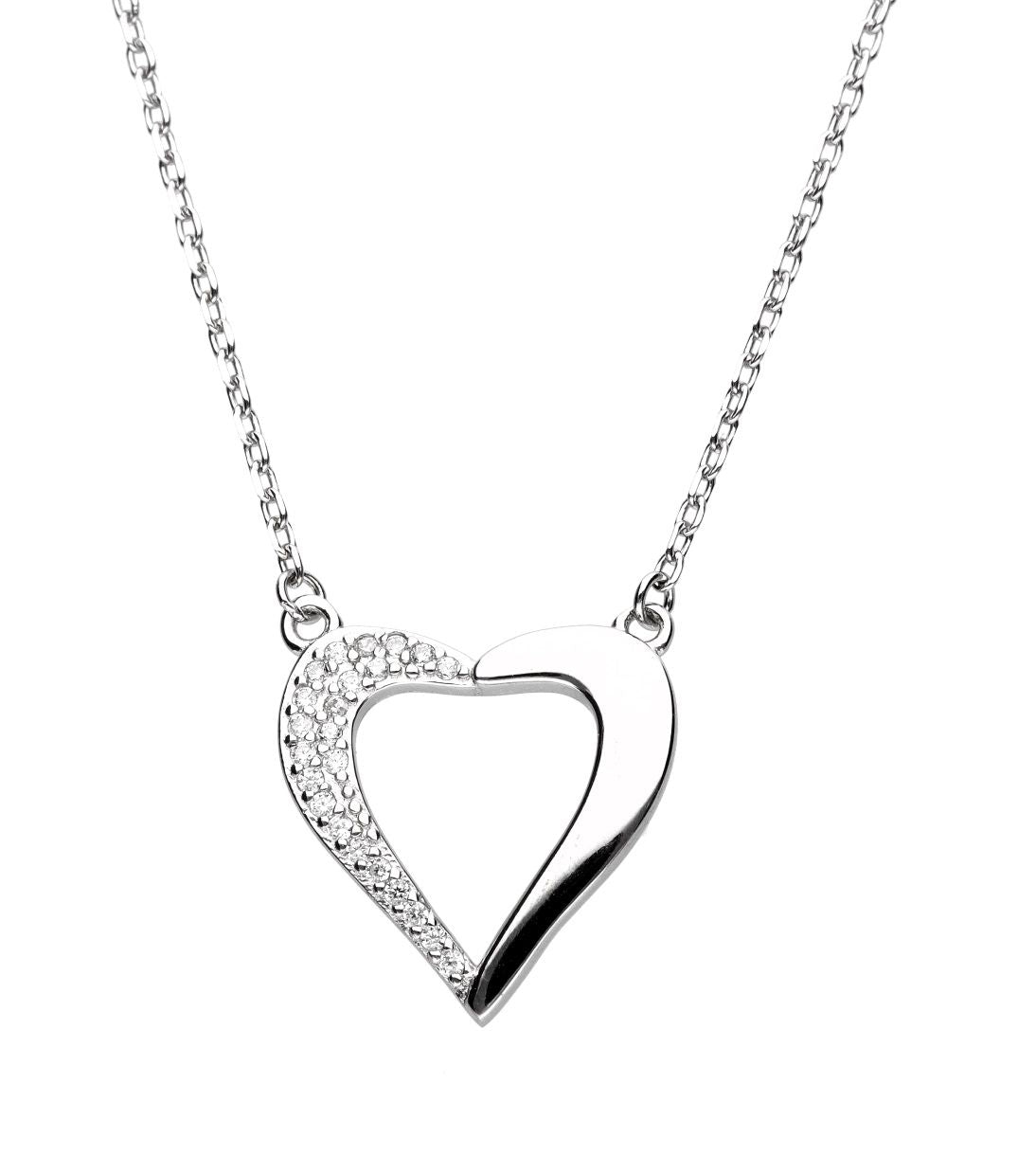 Silver Necklace Adn1338 Heart