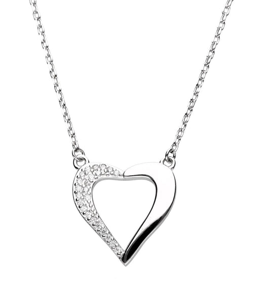 Silver Necklace Adn1338 Heart