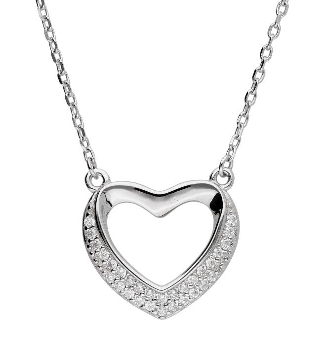 Silver Necklace Adn1362 Heart