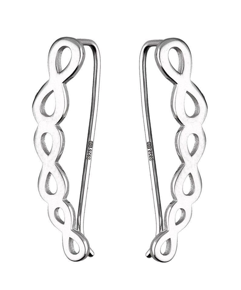 Silver Earrings Infinity Earpiece