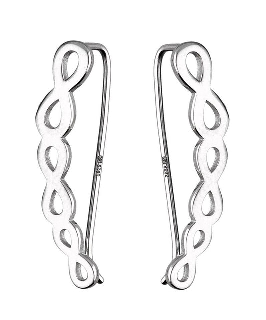 Silver Earrings Infinity Earpiece