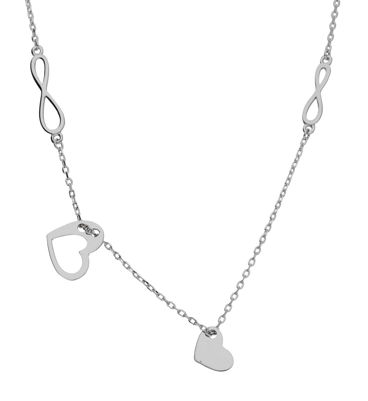 Silver Necklace Infinity Heart