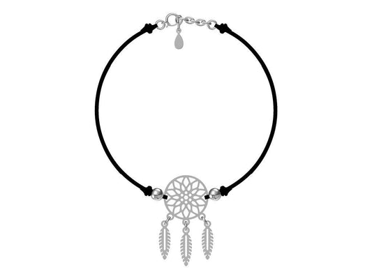 Silver Bracelet Black Dream Catcher