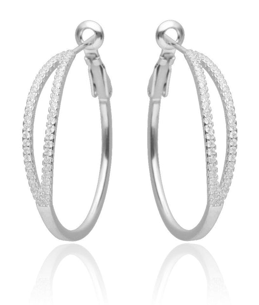 Silver Earrings De5058 30mm