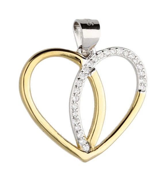 Silver Pendant Dp2704 Golden Heart