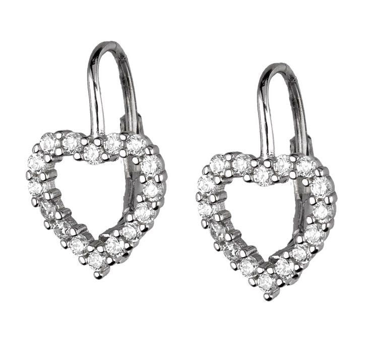 Silver Earrings English Heart