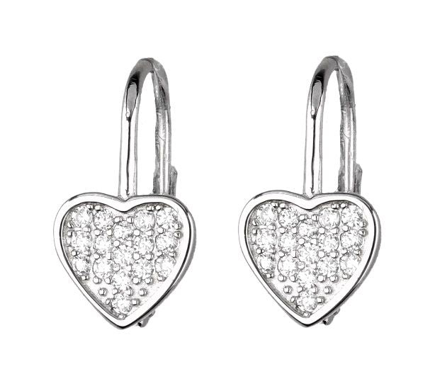 Silver Earrings Heart English