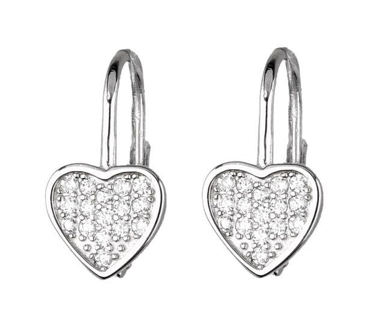 Silver Earrings Heart English