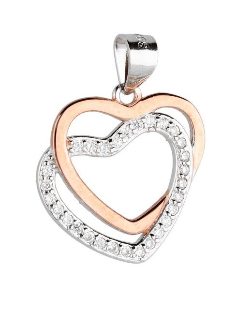 Silver Pendant Dp2701 Rose Heart