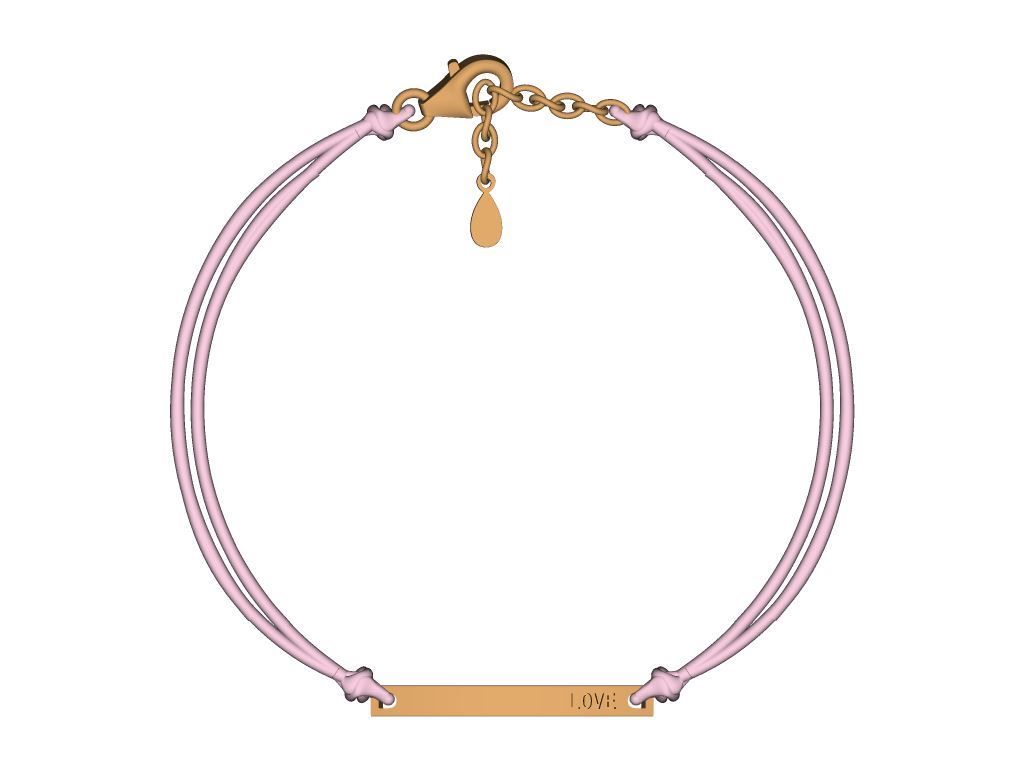 Silver Bracelet Rose Gold Pink