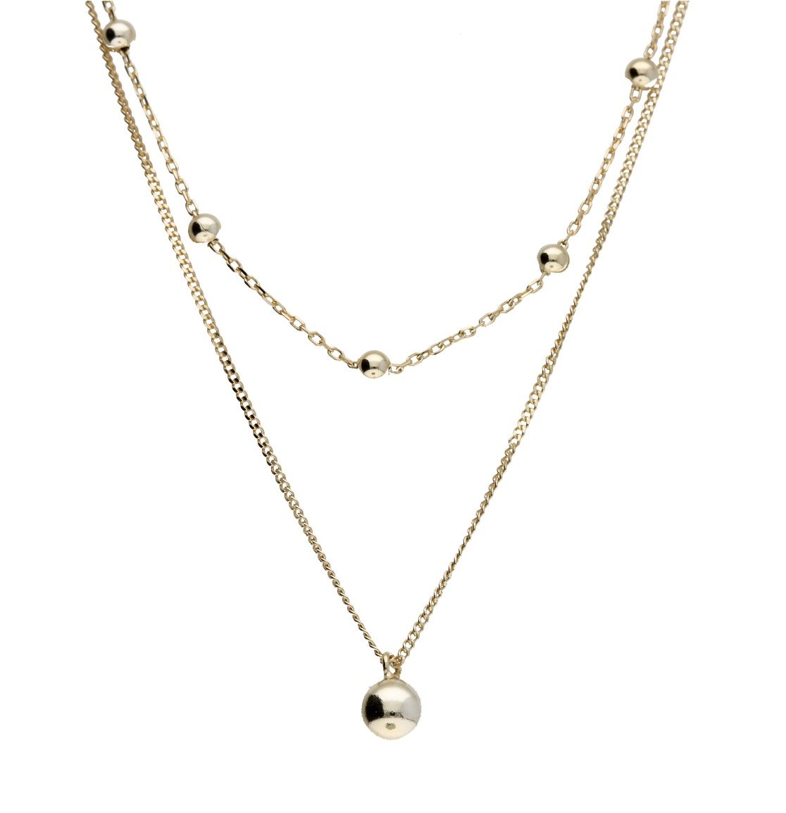 Silver Necklace Length 35+5 45+5 Gold Plated
