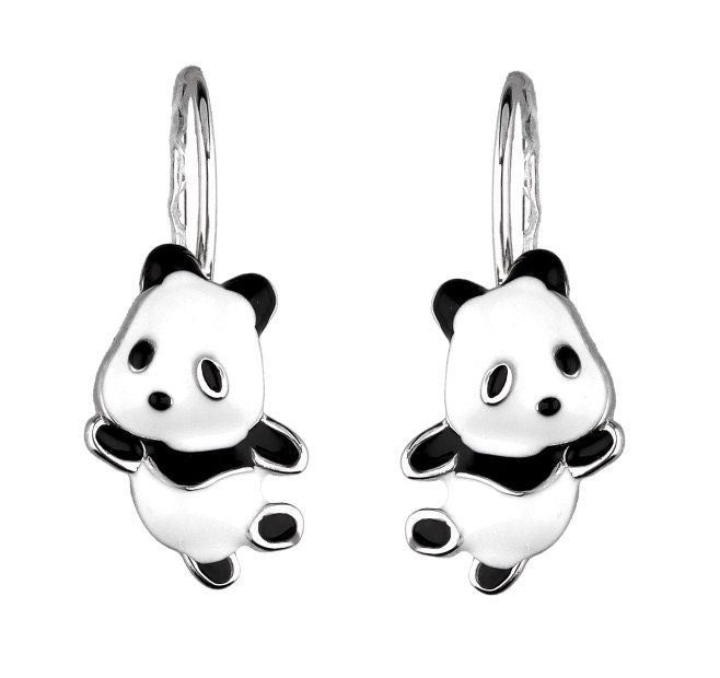 Silver Earrings Panda Kids English