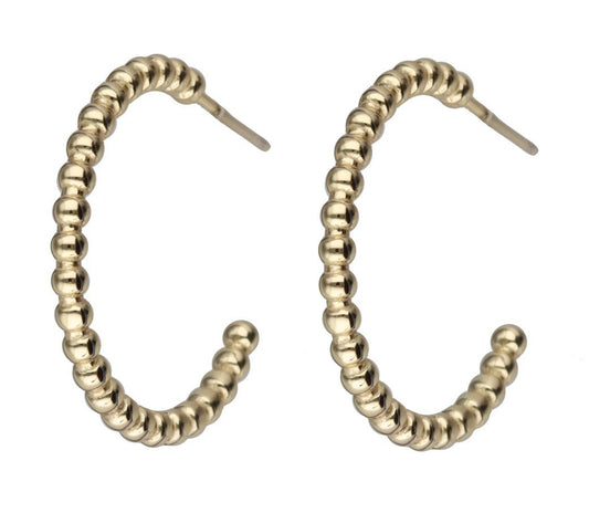 Silver Earrings Gold Plated 25 mm