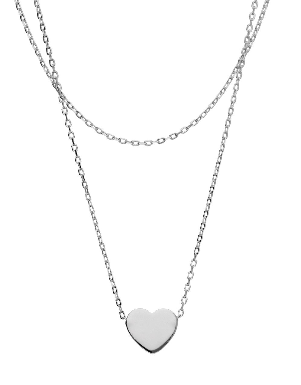 Silver Necklace 2xrolo Shorter 38cm Longer 43cm