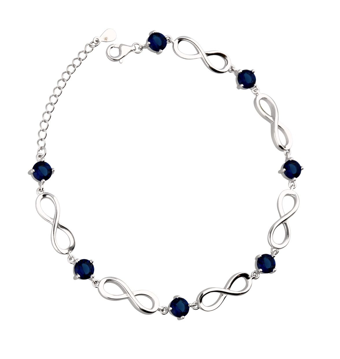 Silver Bracelet Infinity Sapphire