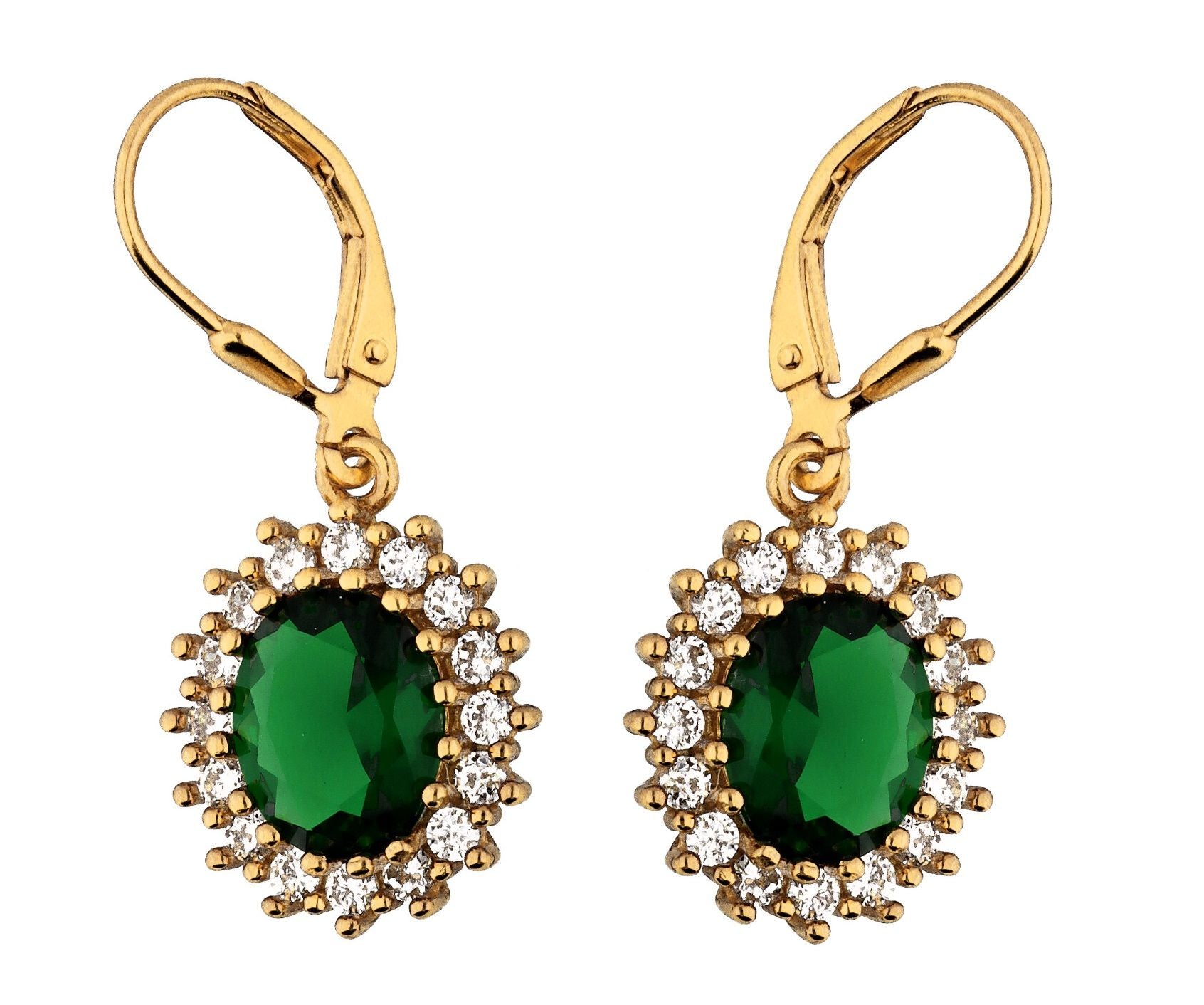 Silver Earrings Emerald Kejtówka English Long