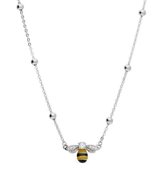 Silver Necklace Bee