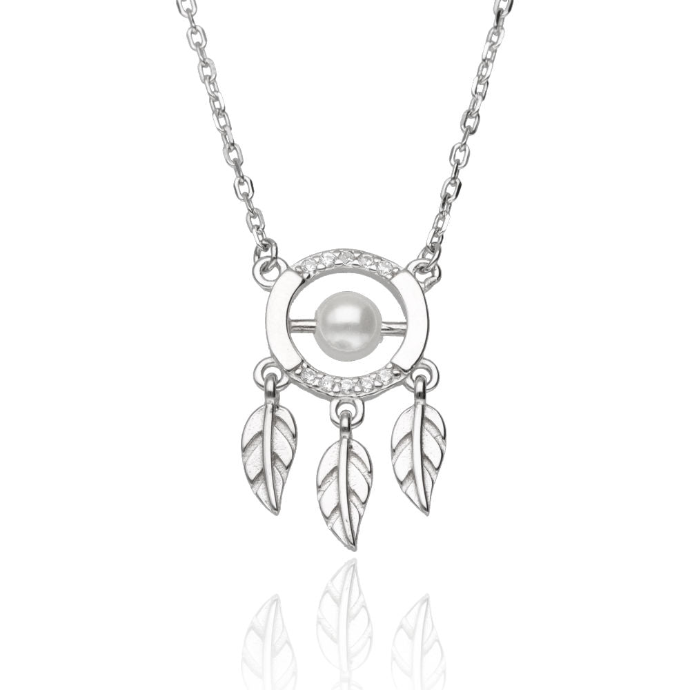 Silver Necklace Dream Catcher