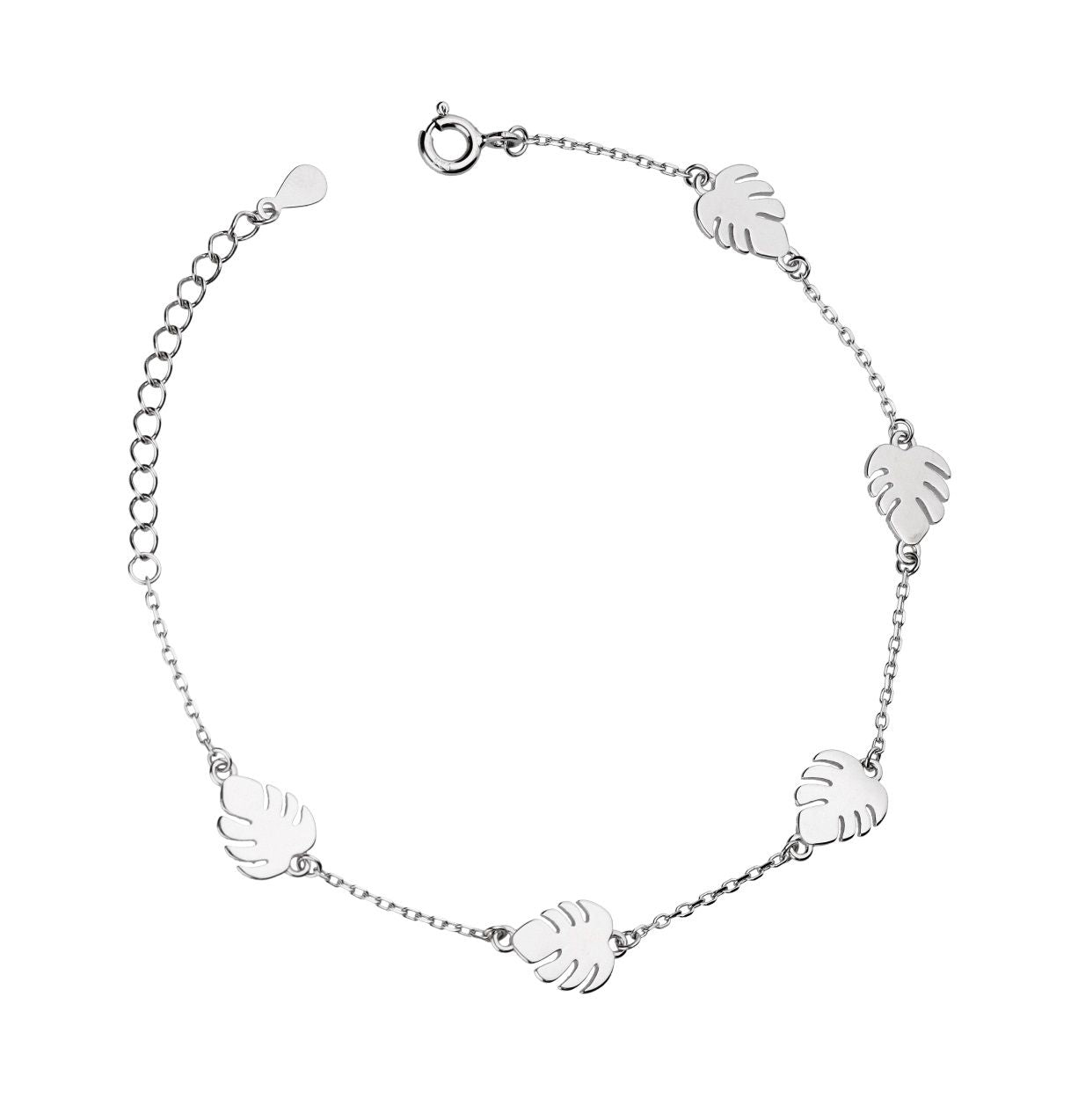Silver Bracelet Monstera Leaf