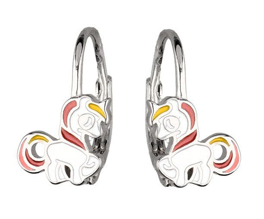 Silver Earrings Unicorn Kids English