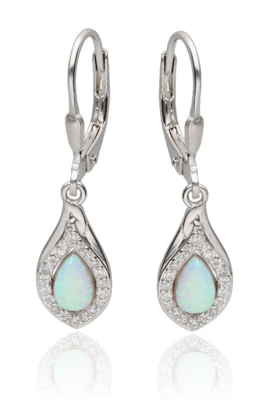 Silver Earrings Opal Op016 Long