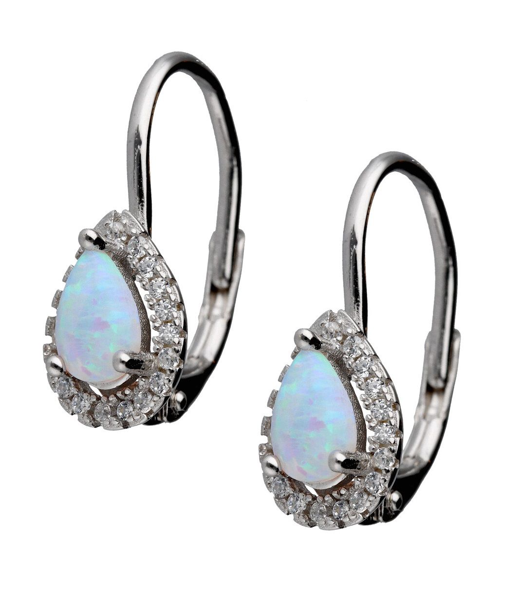 Silver Earrings Opal Op016 English