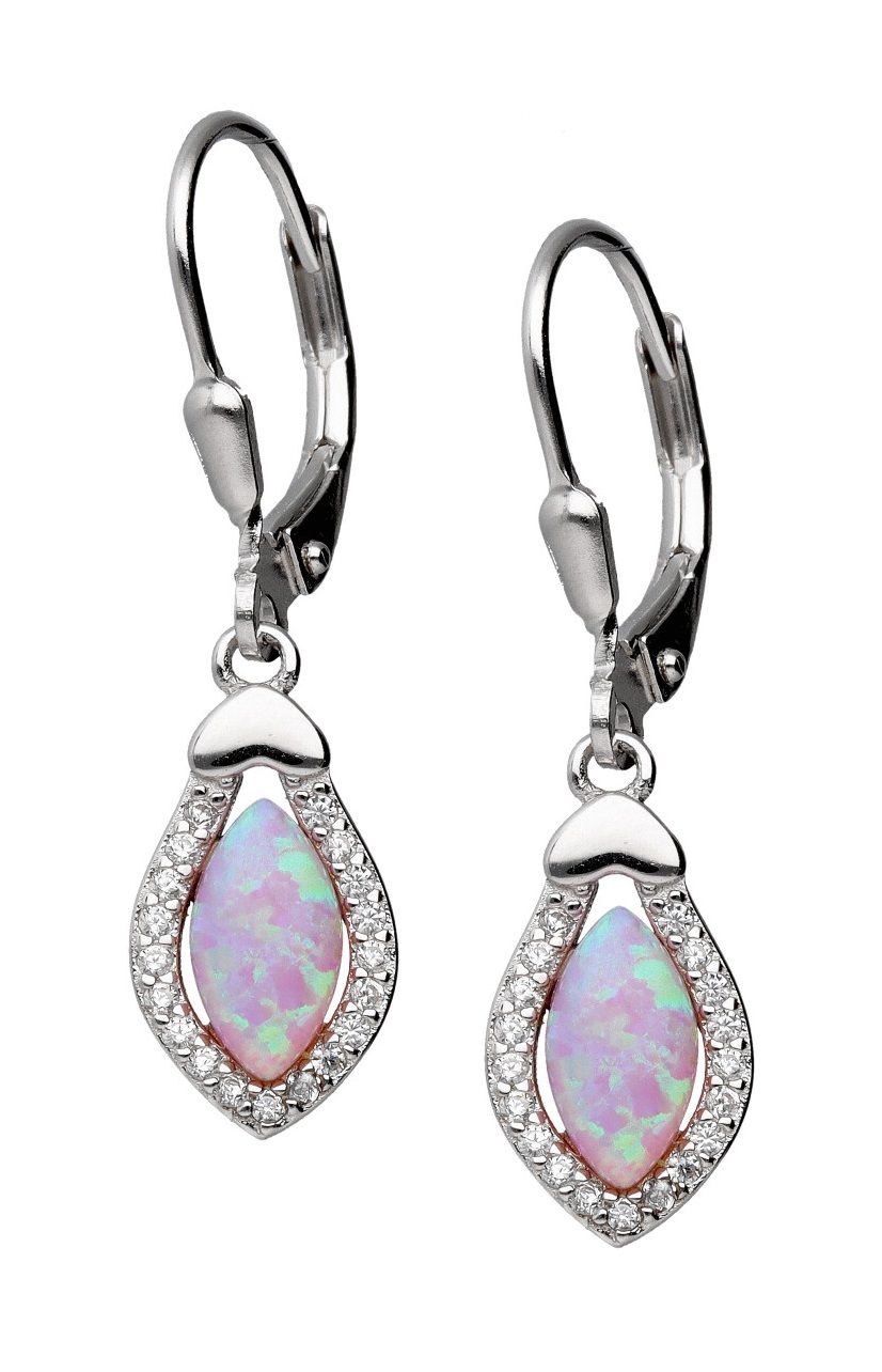 Silver Earrings Ae4235 Opal Op58 English Long