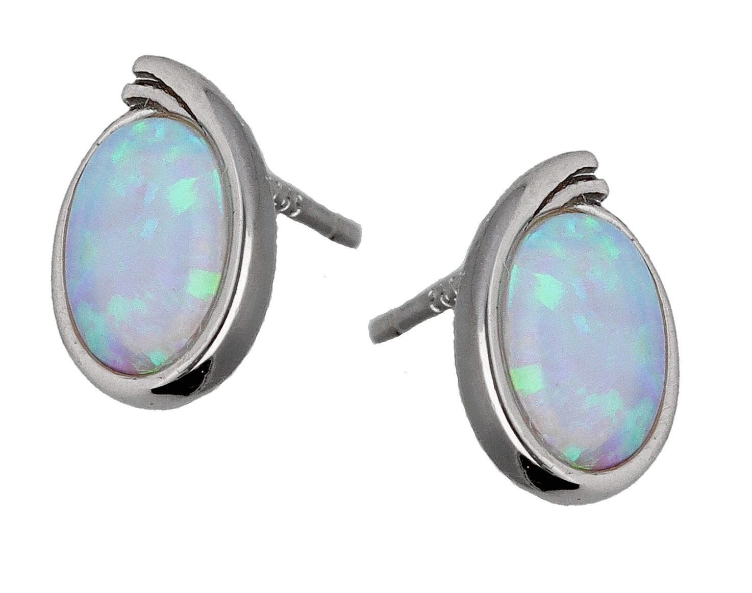 Silver Earrings Opal Op16