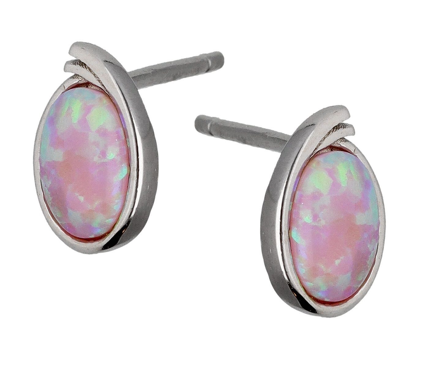 Silver Earrings Opal Pink Op58